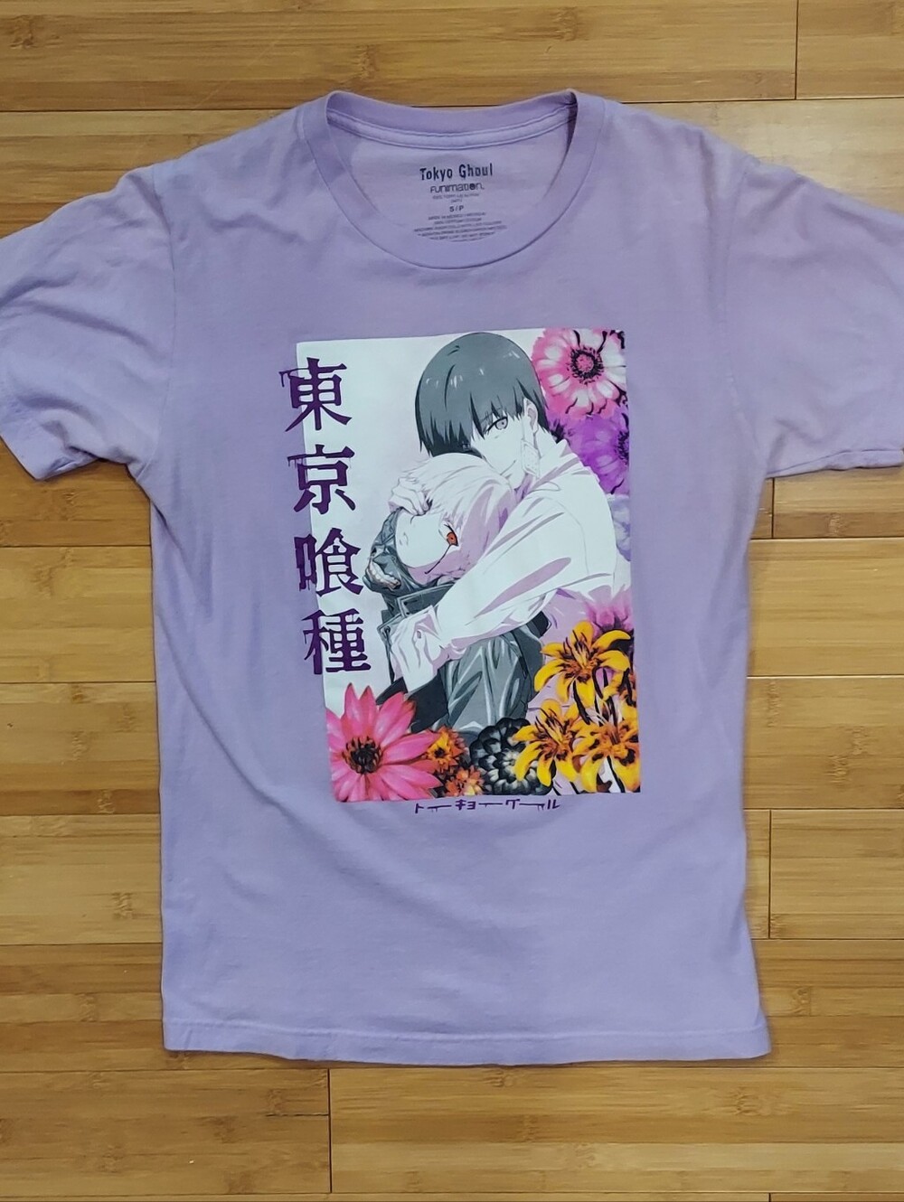 Tokyo Ghoul Graphic Tee Lavender Short Sleeve Size Small